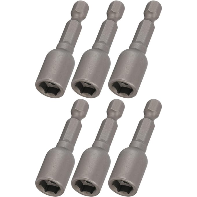 10 stuks Kracht Dopsleutel Zeskant Magnetische Bitset Dop Slagboorbits M8x48mm 14in SchachtGrijs