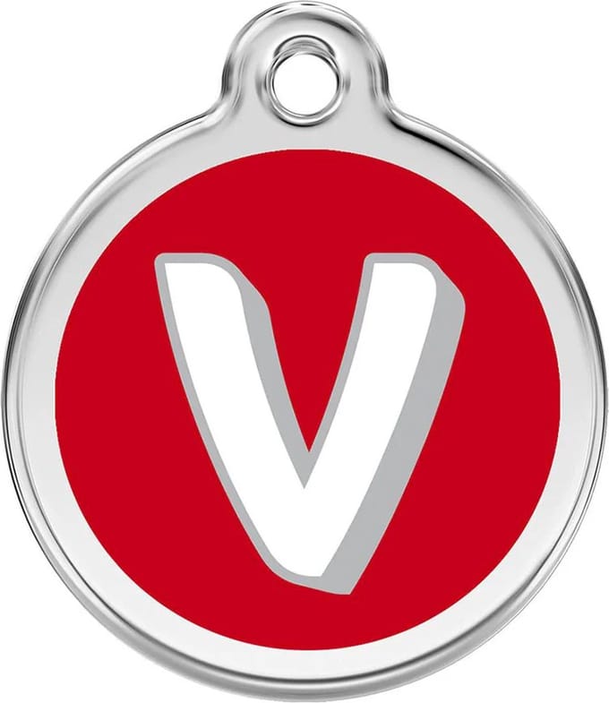 Red Dingo Hondenpenning 20 mm letter V