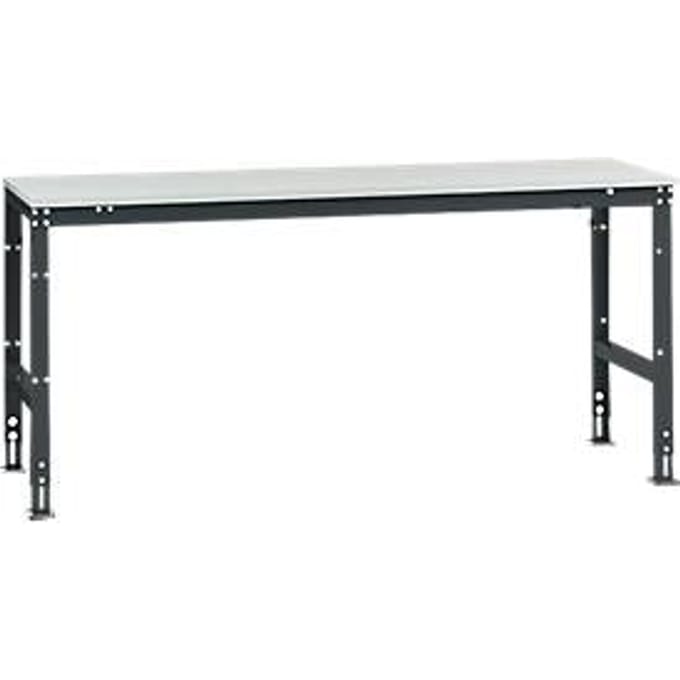 Manuflex basistafel UNIVERSAL Standaard, tafelblad melamine, 2000 x 800, antraciet