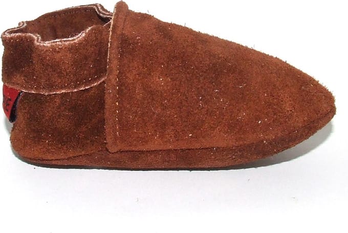 Aapie Basic Cognac - babyslofjes - leer - kleur cognac - antislip - maat XL