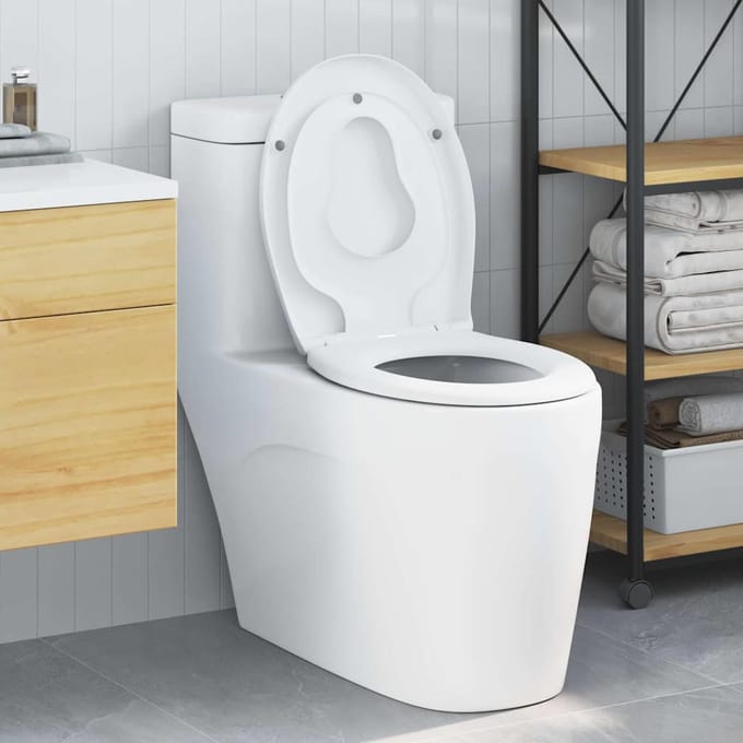 vidaXL - Toiletbril - Wit - 47 - x - 37 - x - 4 - cm - Duroplast