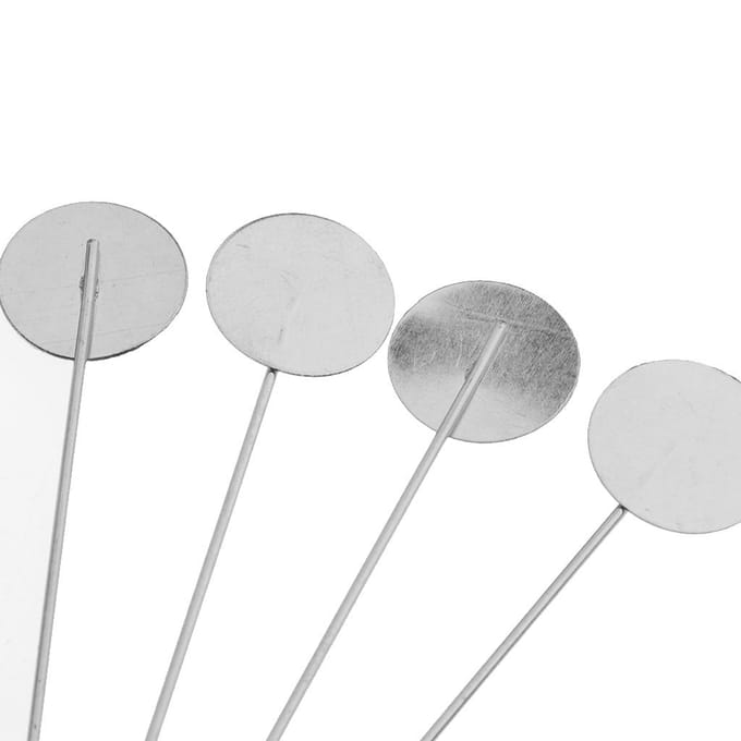 10Pcs Silver Lapel Stick Pin Base Brooch Glue on Collar Suit 10mm zilver