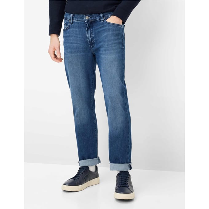 Brax Heren Jeans  Style CLINT BROKEN BLUE USED, denim blauw regular, maat 36/36