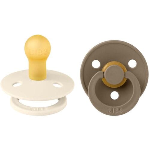 BiBS - Colour Pacifier - Maat 1 - Fopspeen - 2 stuks - Dark Oak / Ivory