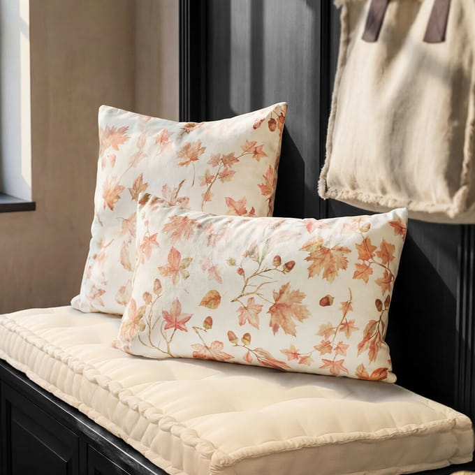 LOBERON Kussenhoes set van 2 Junniper crème/bruin