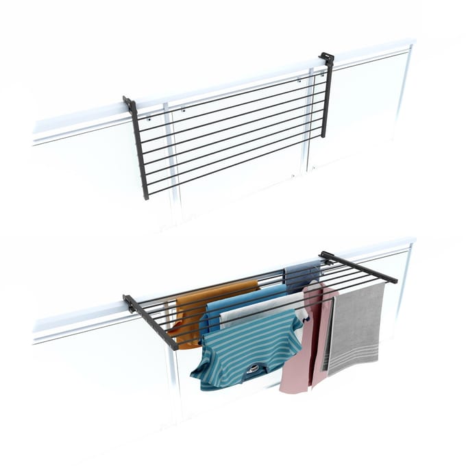 Foxydry Duo 102 cm balkon droogrek - antraciet - rechthoekige reling