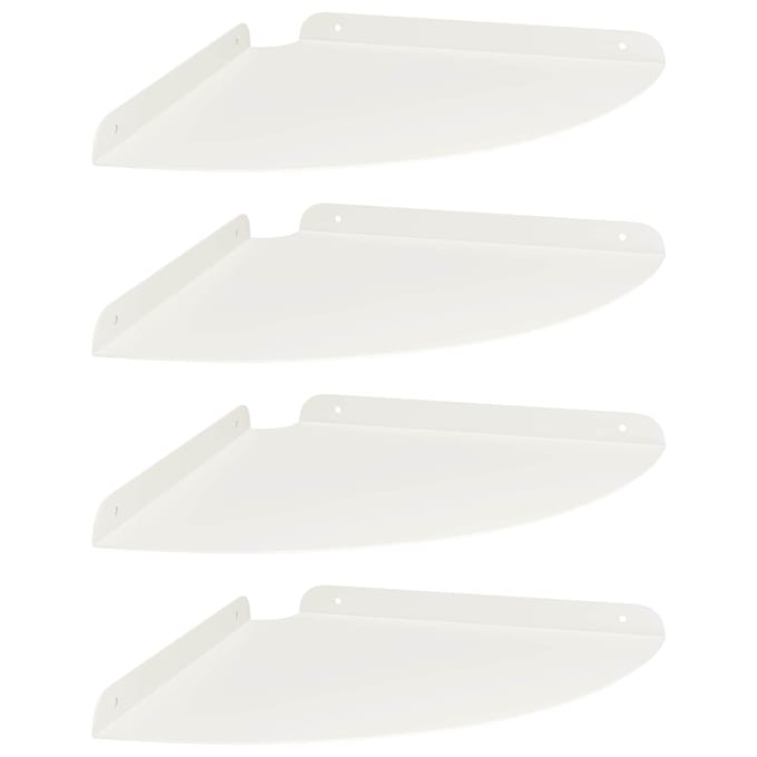 vidaXL - Hoek - Plank - 4 - st - Wit - 30 - x - 30 - x - 2 - cm