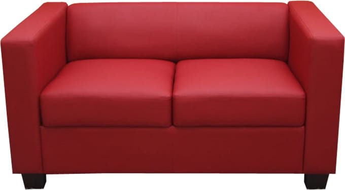 2-zits bank loungebank Lille ~ leer, rood