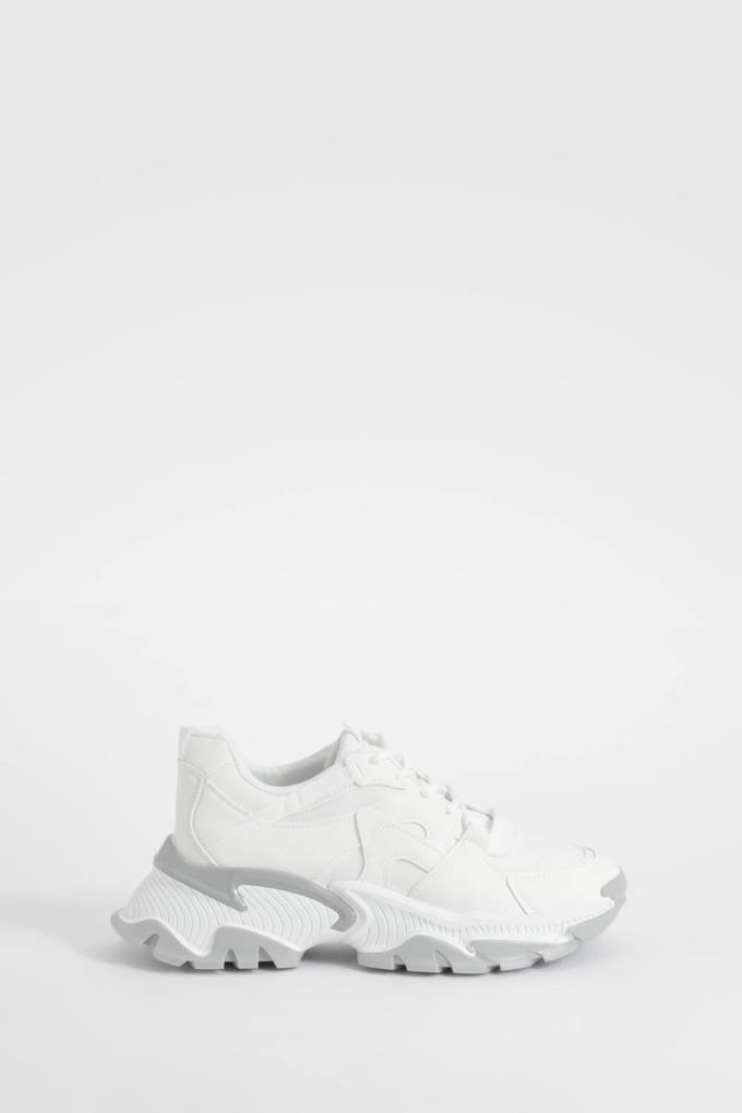 boohoo Dames Chunky Sportieve Trainers | White | Maat: 3