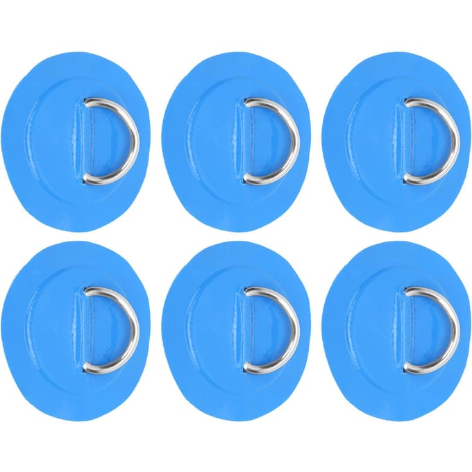 6 Stuks PVC D-ring Patch Elastisch Touw Set Roestvrijstalen D-ring Patch Bungee Koord Set Blauw gray