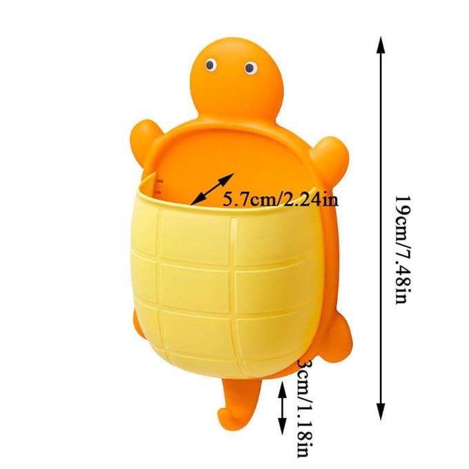 1 support de rangement pour brosse à dents en forme de tortue mignonne, design créatif, pour salle de bain, dessin animé gris