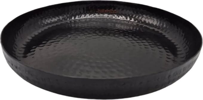 Deco4yourhome® - Dienblad - Rond - Zwart - Bewerkt - Black - 39cm