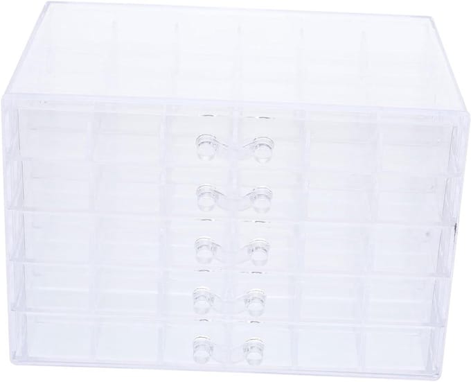 Opbergdoos Met Lades - Organizer Bak - Nail Art Opslag - Transparant Design - 23 cm Breed - Transparant