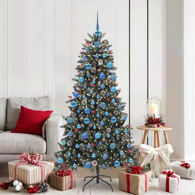 vidaXL - Kunstkerstboom - Groen - 180 - cm - PVC - en - Plastic - en - Staal