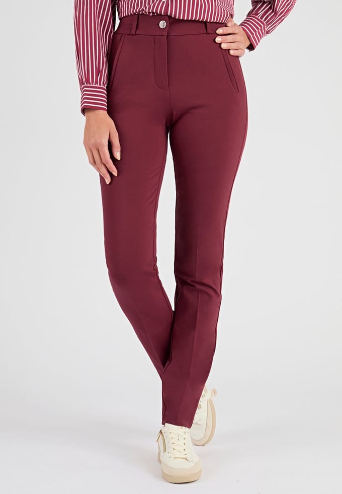 Damart - Broek van milanotricot bi-elastisch Perfect Fit by Damart - Dames - Rood - 44