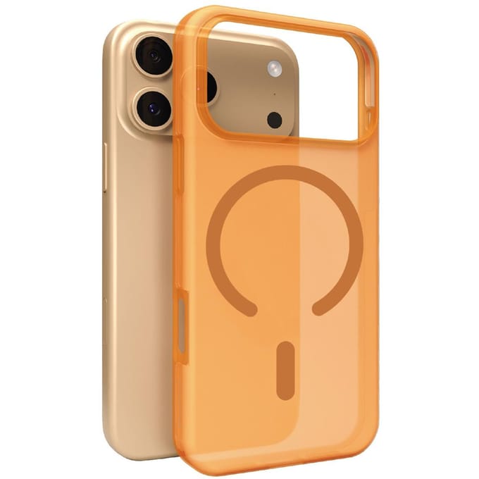 Puro Daylight Magsafe Compatible Silicone Case for iPhone 17 Pro Max - Translucent Orange