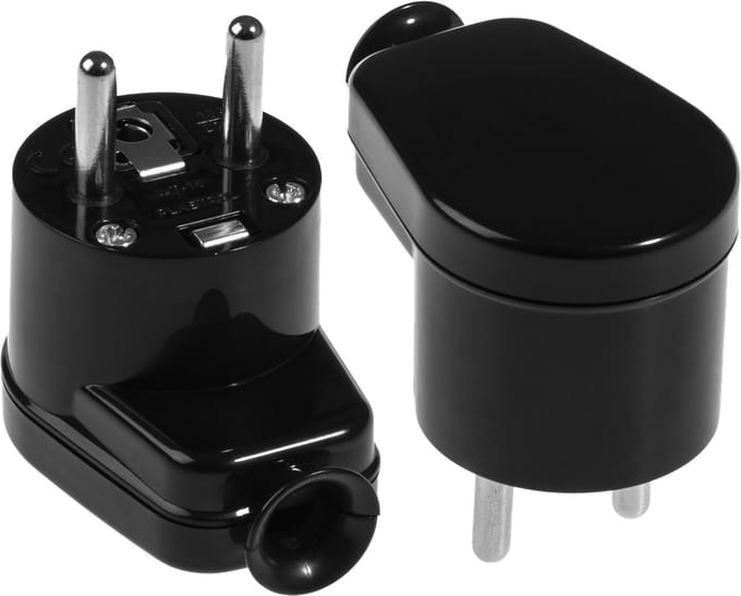 Awtools Serie - Haakse Stekker - Zwart - 16A - Demontabel