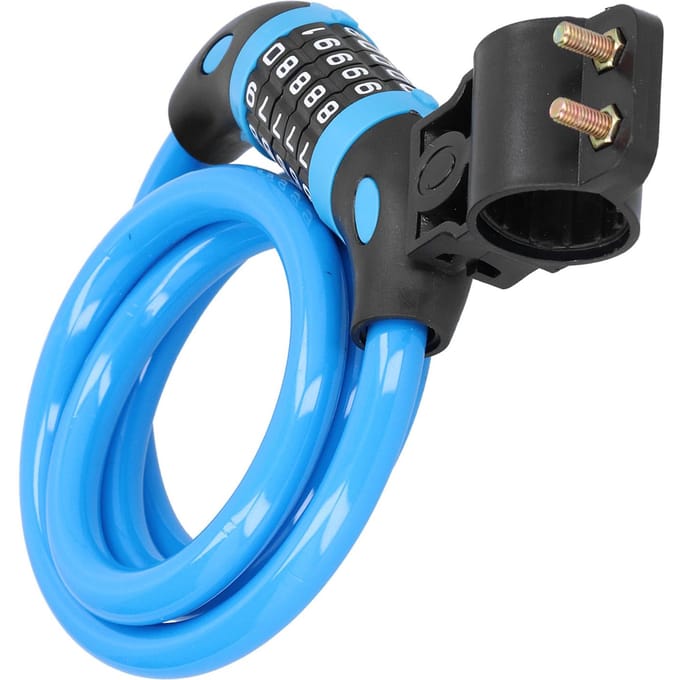Cadenas à code 5 chiffres pour vélo Cadenas à anneau antivol de sécurité pour vélo(blanc )