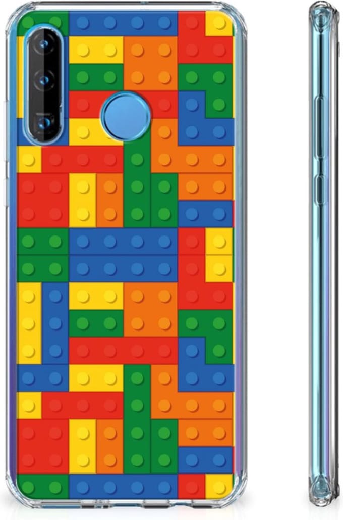 Huawei P30 Lite Doorzichtige Silicone Hoesje Blokken