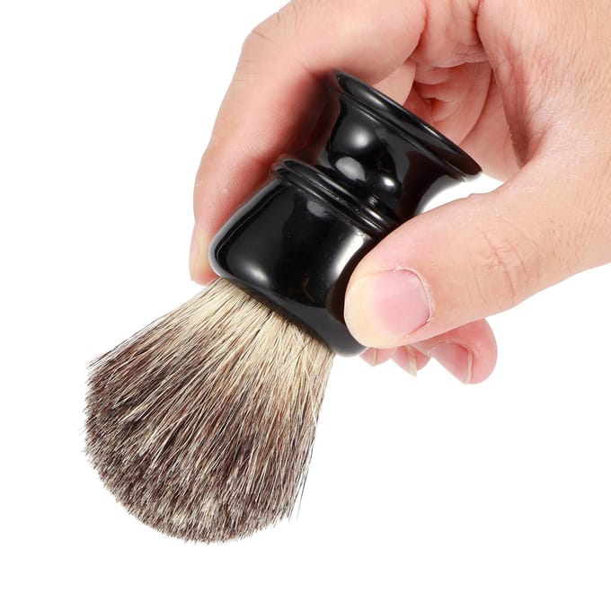 Blaireau de rasage Portable Blaireau de rasage pour cheveux Base en résine Blaireau de rasage pour mousse à raser gray
