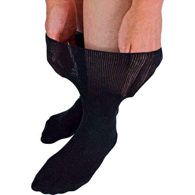 Dr.Socks - Extra brede bamboe oedeemsokken - Zwart