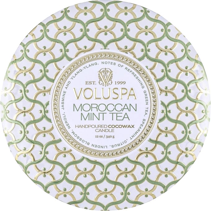Voluspa Geurkaars Maison Blanc Moroccan Mint Tea 3 Wick Tin Candle 340gr