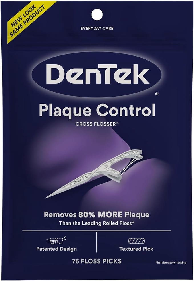 DenTek - Cross Flosser Plaque Control Flosdraadprikkers - X-vormige Floss - 75 stuks