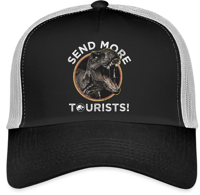 Jurassic Park T-Rex Send More Tourists! Trucker Cap