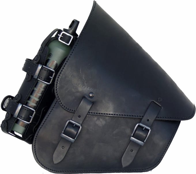 D3SD - Softail Motortas - Zwart - Leder - met Fuel bottle houder - Harley