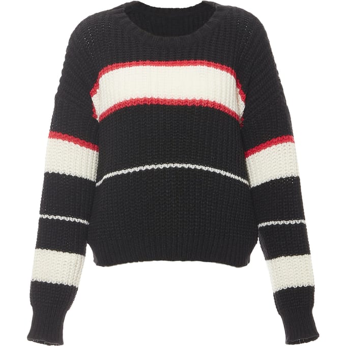 Mymo Jumper Dames ZWART GEBROKEN WIT KORAAL