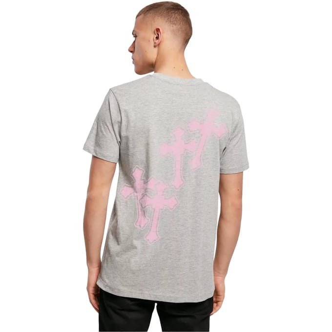 Mister Tee - Six Crosses II Oversize Heren Tshirt - S - Grijs