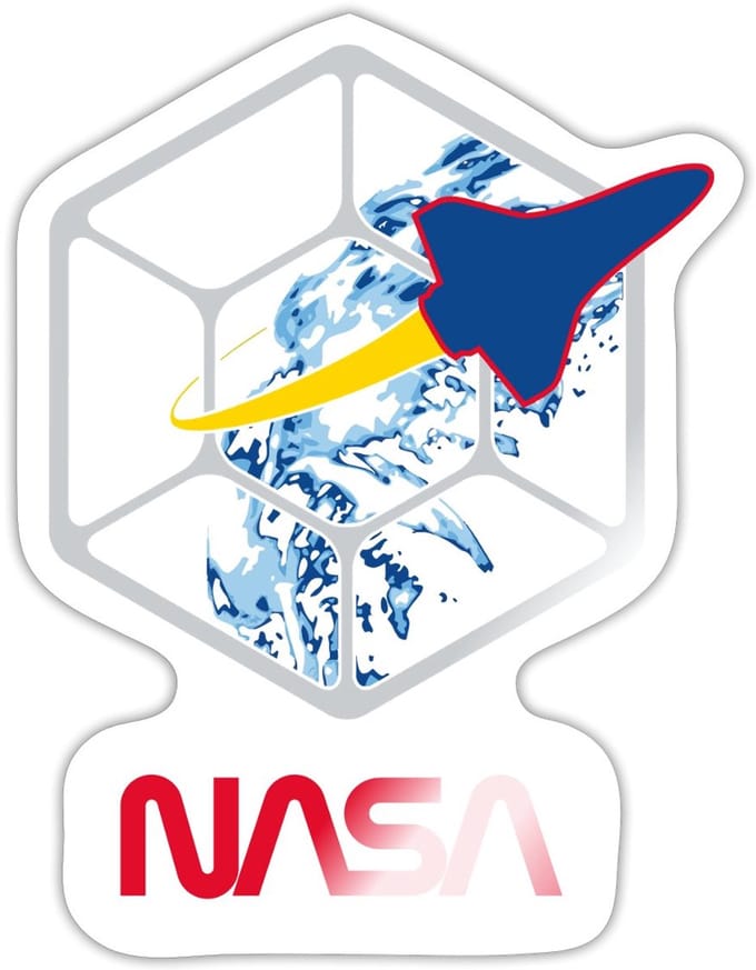 NASA-baan om de aarde Sticker maat S (10 x 10 cm)