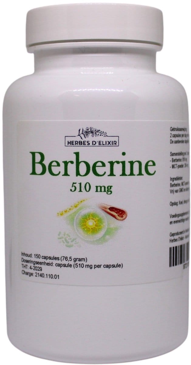Herbes D'elixir Berberine capsules - 510 mg - 150 capsules - Vegan