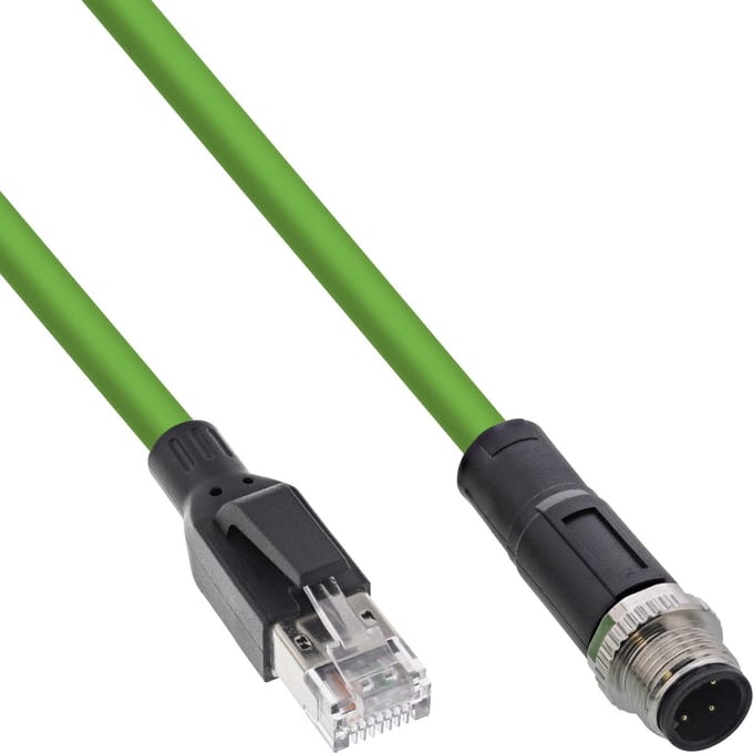 M12 4-pins D-gecodeerd (m) - RJ45 (m) industriële netwerkkabel | CAT5e | PUR | 2 meter
