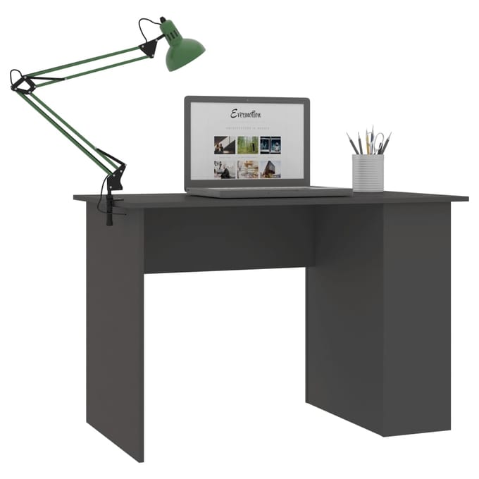 vidaXL - Bureau - 110x60x73 - cm - bewerkt - hout - grijs