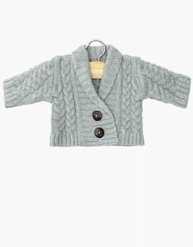 Minikane Gordi Poppenkleding Gebreid Vest Grijs 34 cm