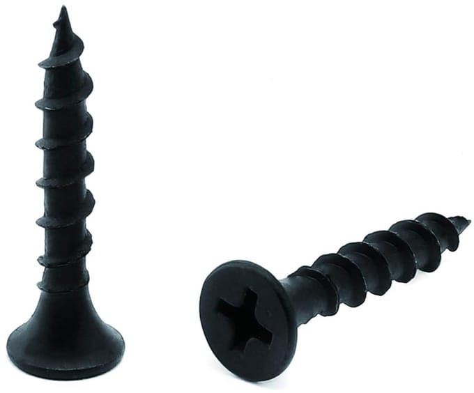 Zelftappende Houten Schroeven Zwart Fosfaat Gecoat Plat Kop 100 stuks