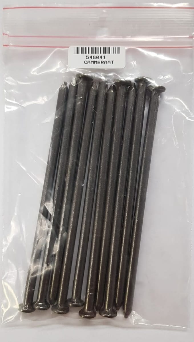 Draadnagels blank – spijker – platkop – 5,0x125 mm – blank staal – 10 stuks – 200 gram