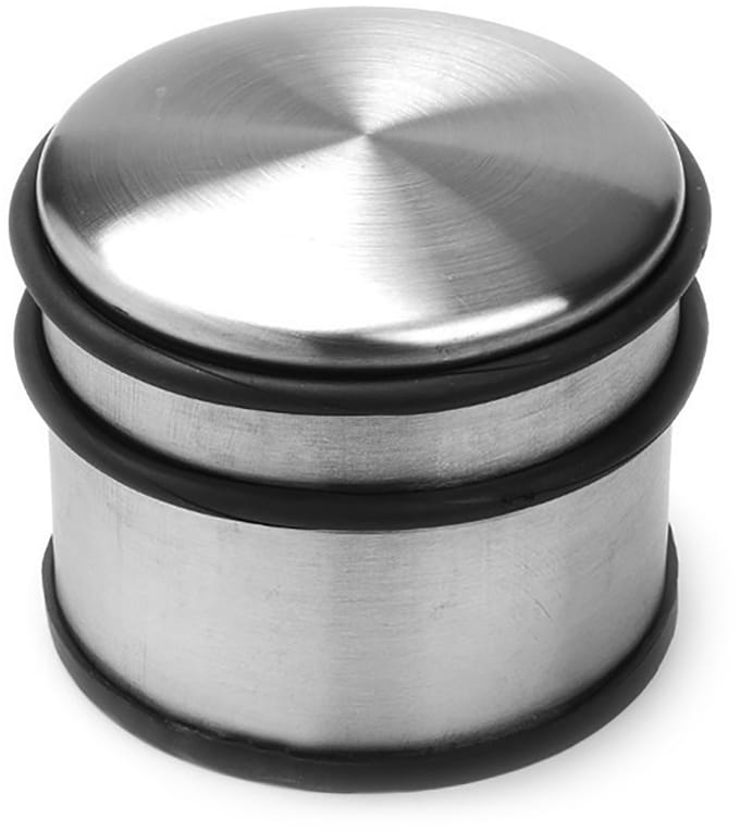 Eenvoudige deurstopper (9 cm diameter, 8 cm hoog, rubber en metaal)