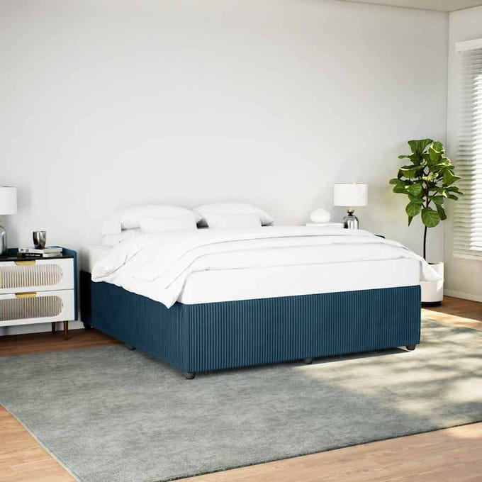 vidaXL - Bedframe - fluweel - blauw - 180x200 - cm