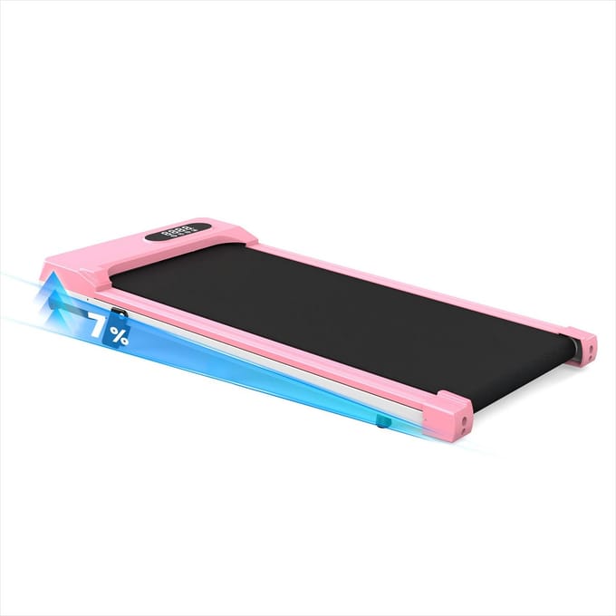 Draagbare loopband met 7% helling - Elektrische loopband - Wandelpad 1-8 km/u,2.5HP - Met afstandsbediening en LCD-scherm-Roze