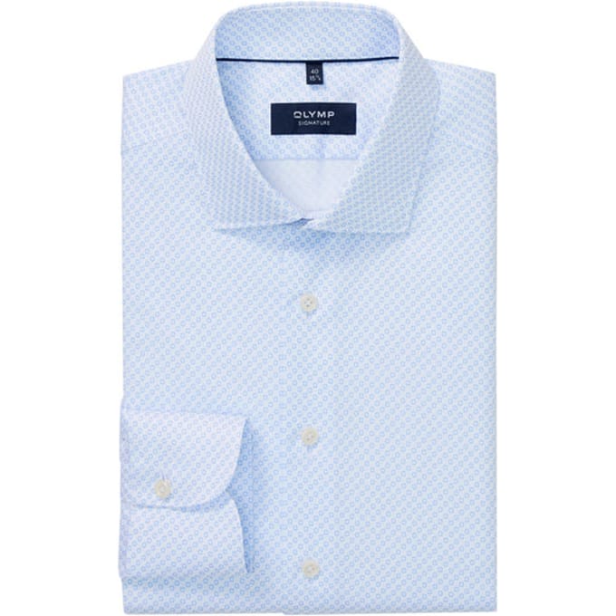 OLYMP Signature Overhemd, Tailored Fit, Signature Kent, Bleu