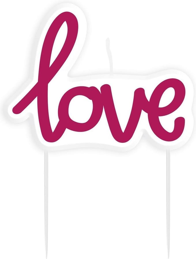 Amscan Taartkaars Love 15 Cm Wax Rood