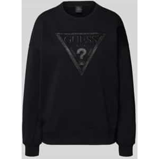 Sweatshirt met ronde hals en labelstitching