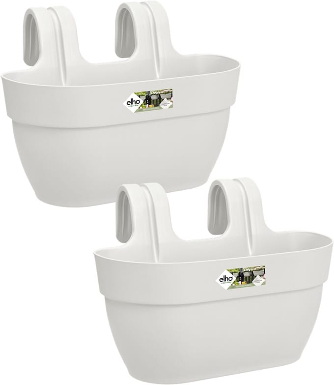 Elho Vibia Campana Easy Hanger M set van 2 Bloempotten - Zijdewit