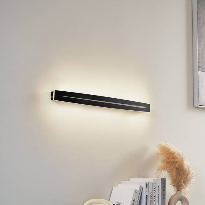 Lindby plafondlamp Benario, zwart, aluminium, 80 cm
