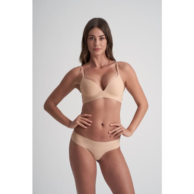 Bye Bra Onzichtbare String, naadloos ondergoed dames, string, seamless string, seamless ondergoed dames, 2 Pack - Beige/Zwart, S