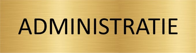 CombiCraft deurbordje Administratie in goud met tape - 165 x 45 mm