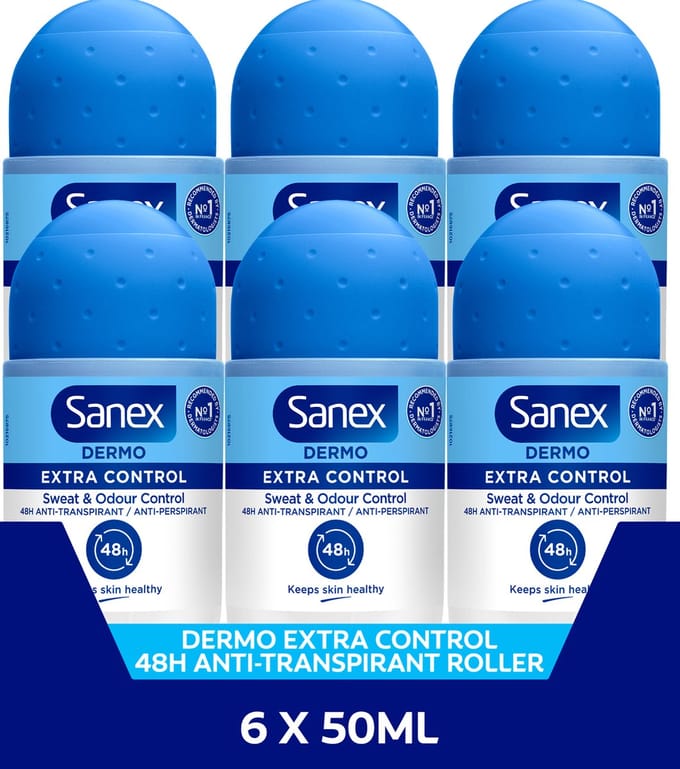Sanex Dermo Extra Control 48h Anti-transpirant Roller - Voordeelverpakking - 6 x 50ml