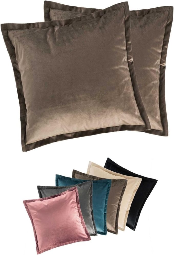 Luxe Velours Kussenslopen Set van 2 - 40x40 cm - Taupe